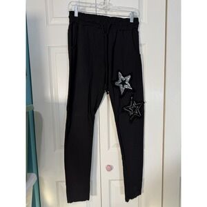 Venti 6 Sequin Stars Women's Pants Black Size Small